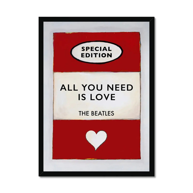 The Beatles Two Of Us Vintage Heart Song Lyric Wall Art Print