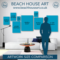 A View from Padstow Print | Beach Painting - Unframed