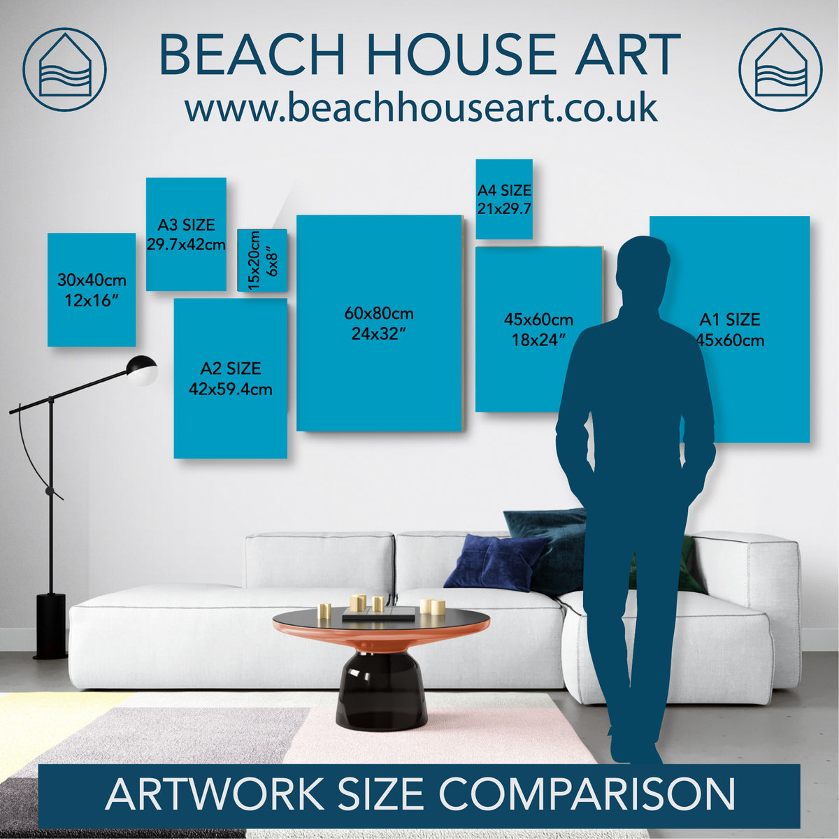 Modern Abstract Coastal Painting No 3 | Minimal Beach Painting - Framed Wall Art