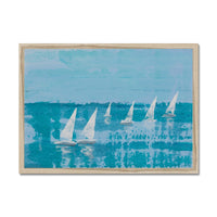 White Sail Regatta | Sailing Painting | Nautical Sailing Regatta Painting  - Framed