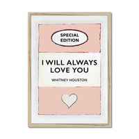 I Will Always Love You | Salmon Pink | Book Cover Art Print - Framed