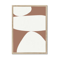 Balancing Stones Mocha No 2 - Abstract Shape Art - Framed