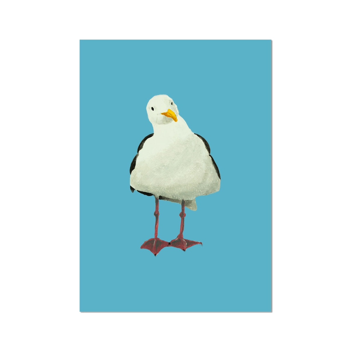 Seagull Painting | Bird Art Print - Unframed