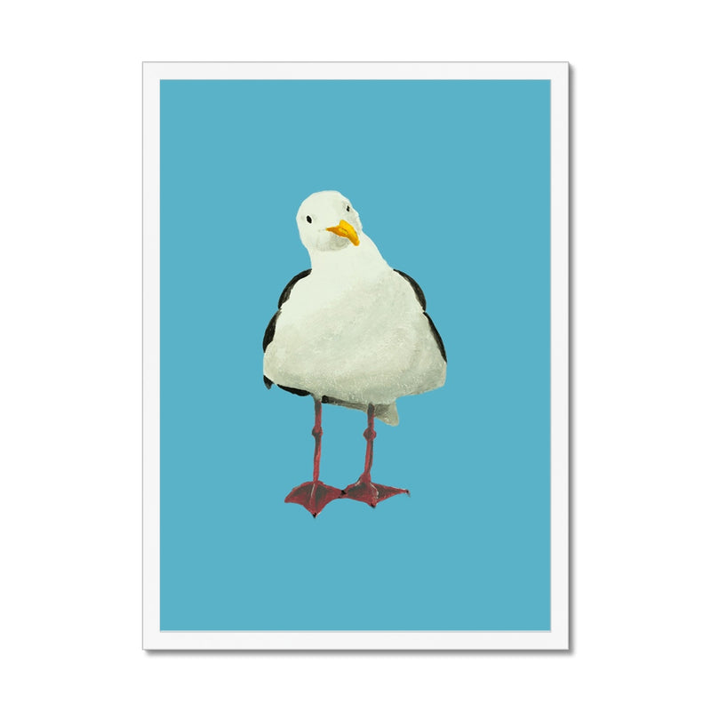 Seagull Painting | Bird Art Print - Framed