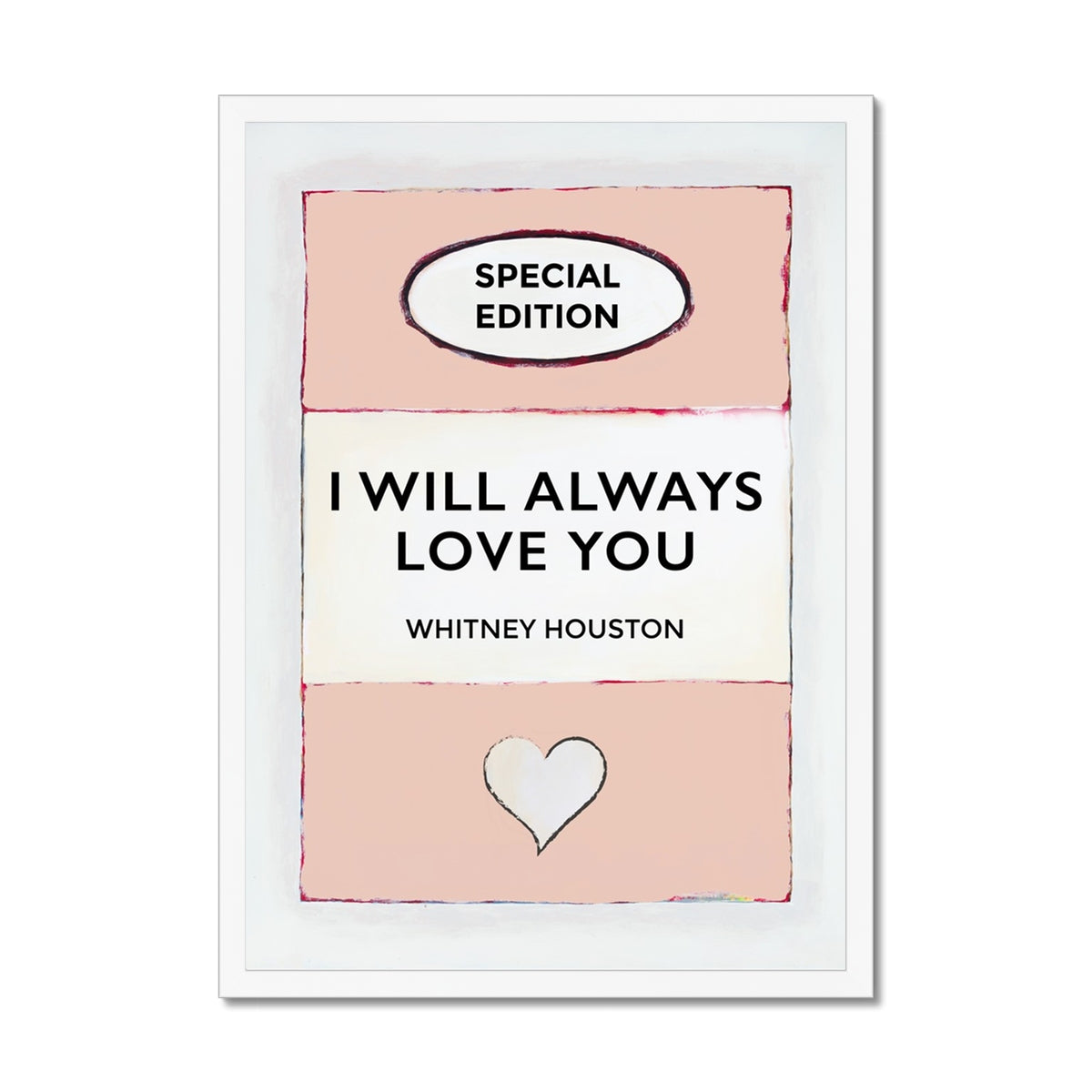 I Will Always Love You | Salmon Pink | Book Cover Art Print - Framed