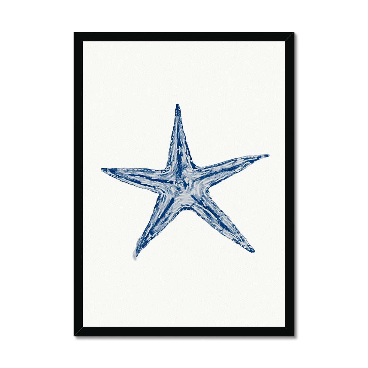 Watercolour Shell Art | Blue Art Starfish Print - Framed