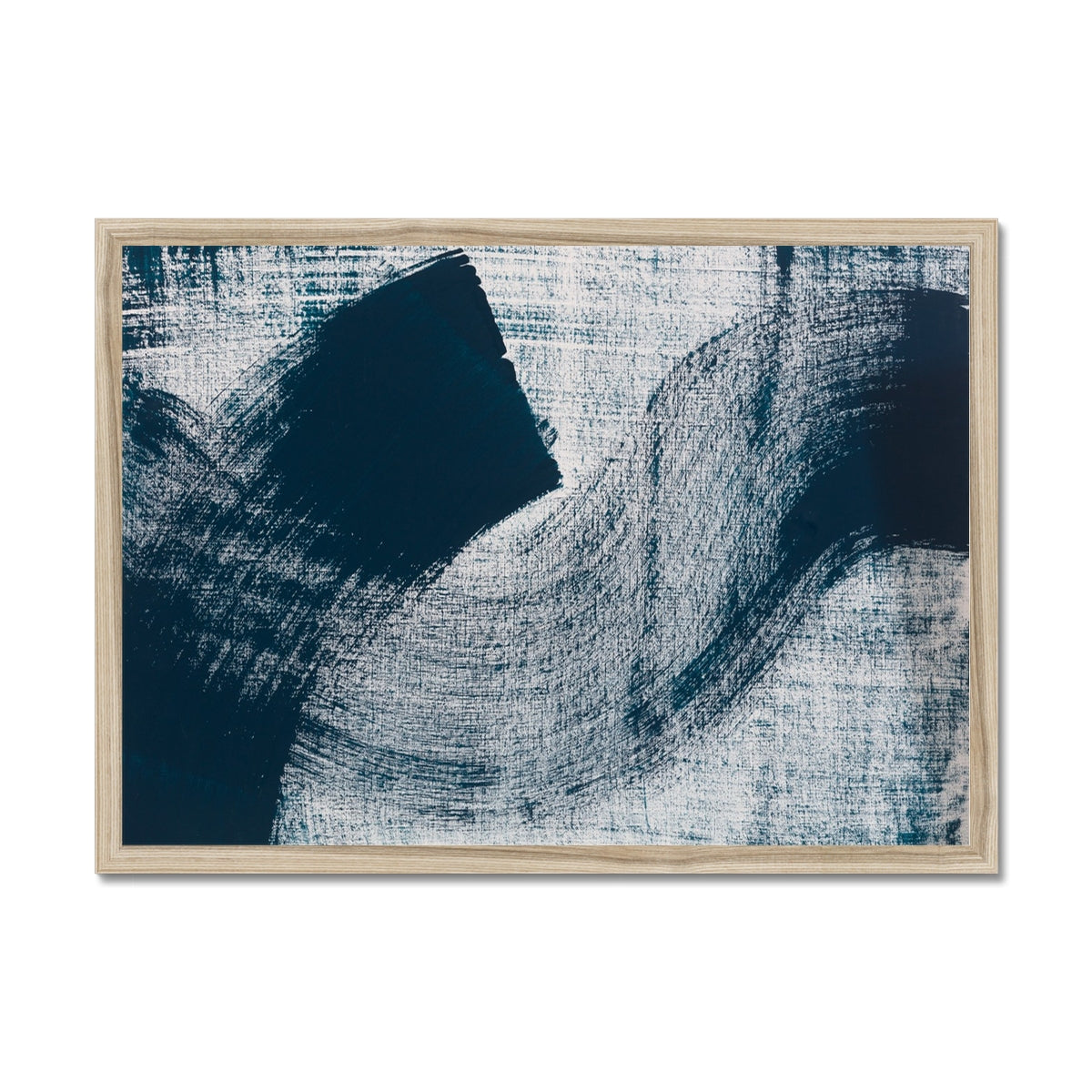 Abstract Ink Wave Art Print No 2 - Framed