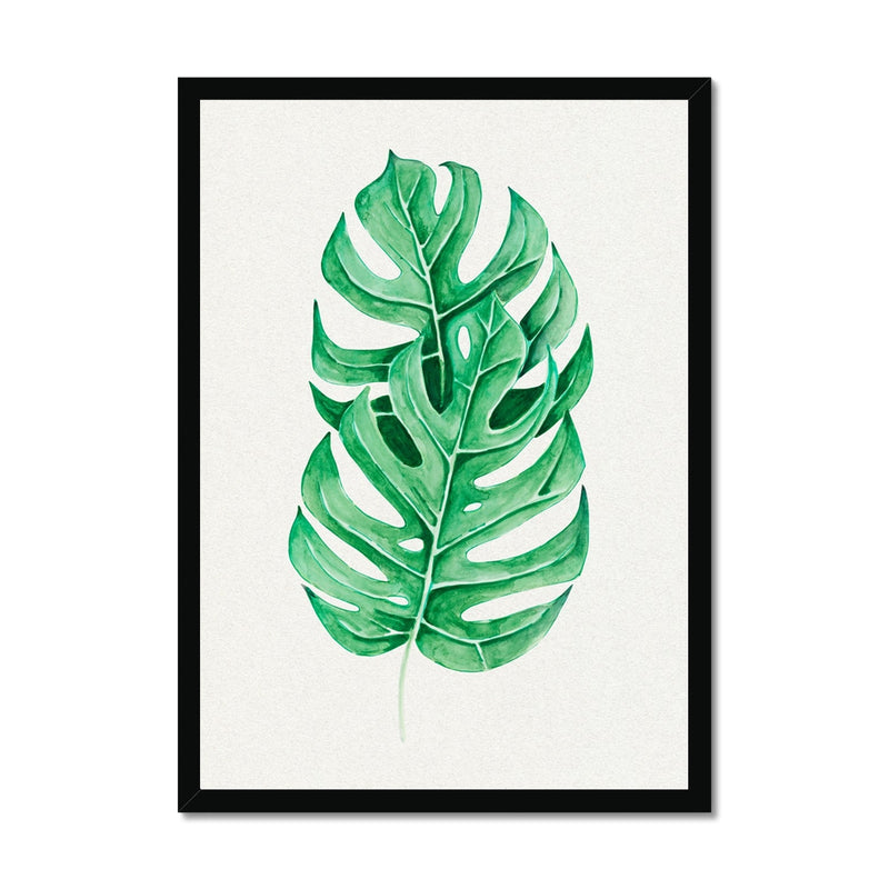 Monstera Leaf Artwork No 2 | Green Botanical  Wall Art - Framed