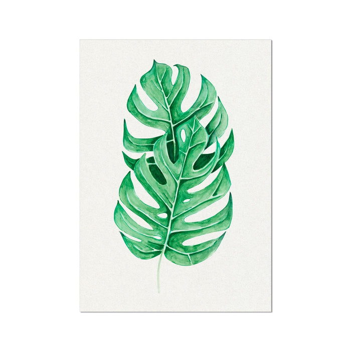 Monstera Leaf Artwork No 2 | Green Botanical Wall Art - Unframed