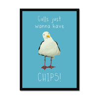 Seagull Painting with Quote | Seagull Art Print - Framed