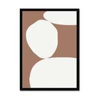 Balancing Stones Mocha No 3 - Abstract Shape Art - Framed