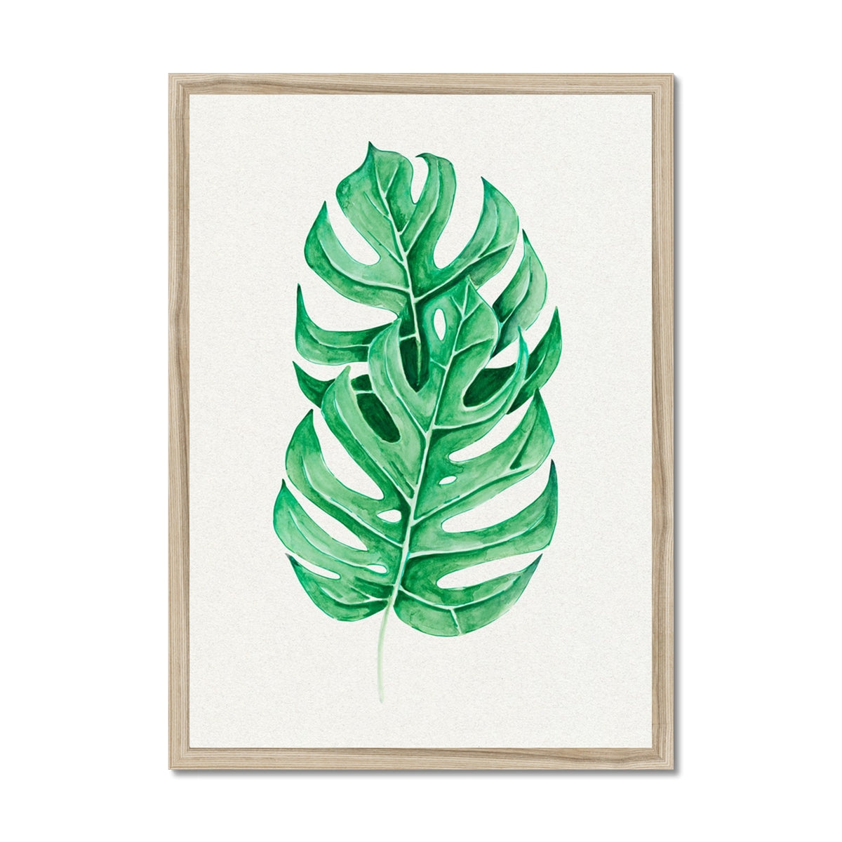 Monstera Leaf Artwork No 2 | Green Botanical  Wall Art - Framed