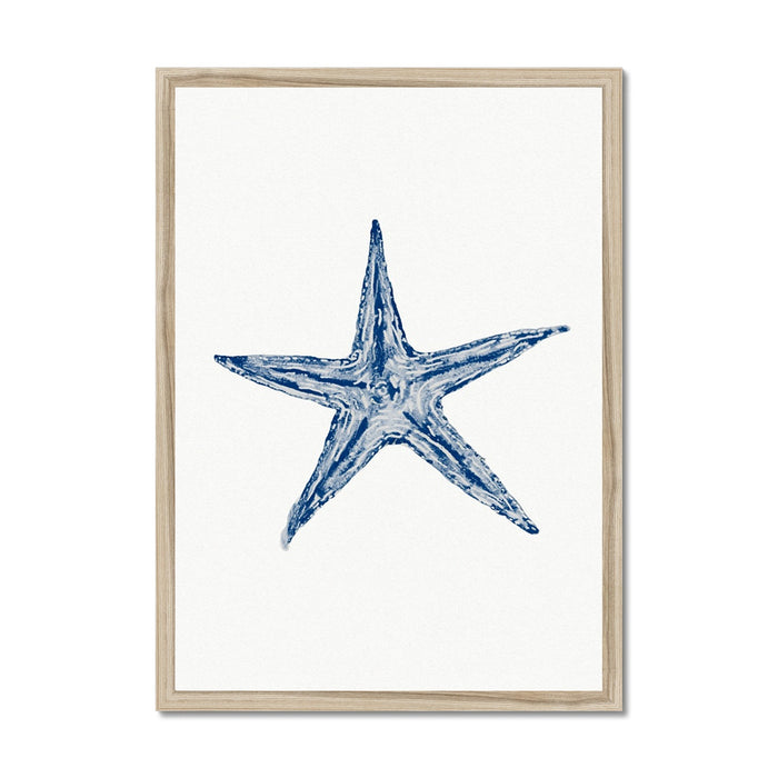 Watercolour Shell Art | Blue Art Starfish Print - Framed