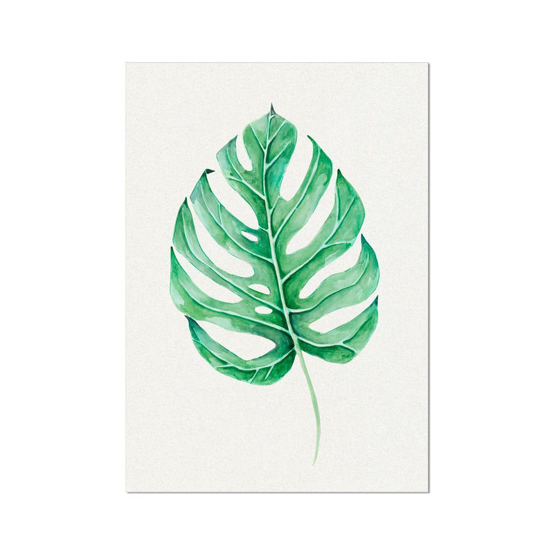 Monstera Leaf Artwork No 3 | Green Botanical  Wall Art - Unframed