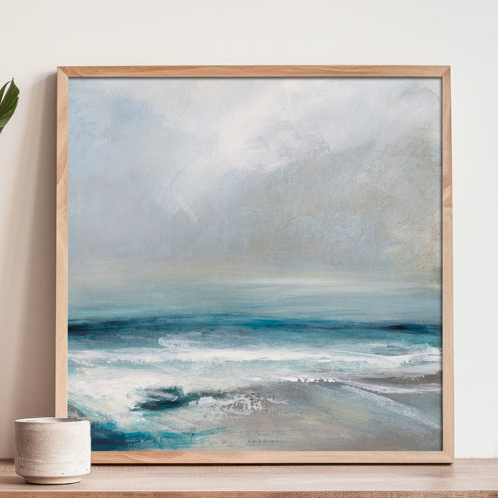 Abstract Aquamarine | Coastal Visions Sea Painting Print - Unframed Print - beach painting