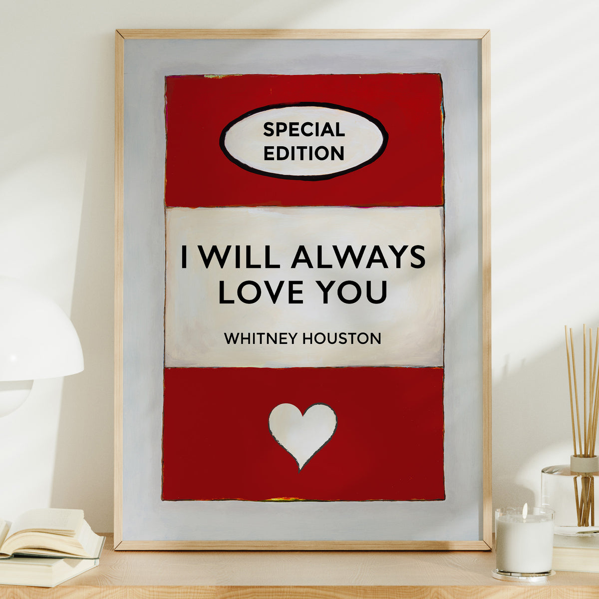 I Will Always Love You | Red | Book Cover Art Print - Unframed