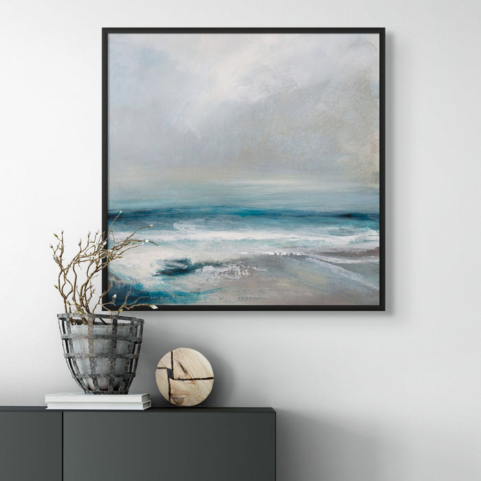 Abstract Aquamarine | Coastal Visions Sea Painting Print - Framed Canvas - seaside painting