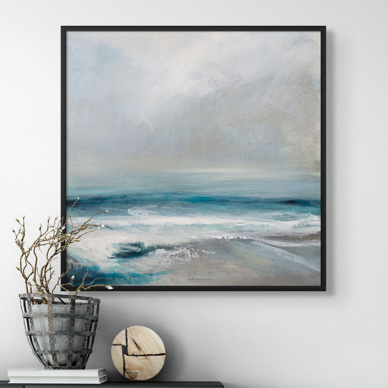 Abstract Aquamarine | Coastal Visions Sea Painting Print - Framed Canvas - seaside painting