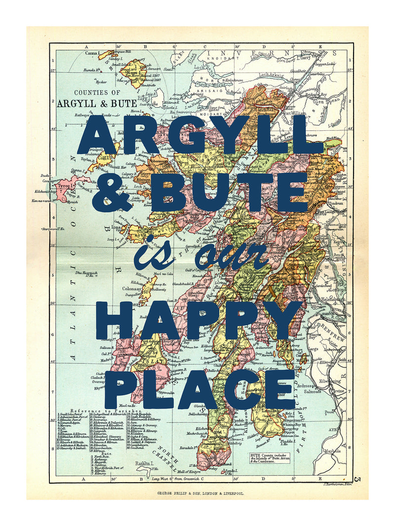 Personalised Quote on Map Print | Personalised Vintage Map Picture - Framed