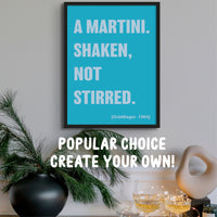 Personalised Quote Art | Block Type | Aqua - Framed