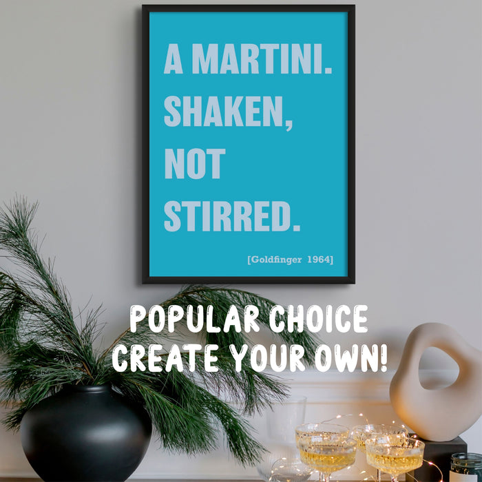 Personalised Quote Art | Block Type | Aqua - Framed