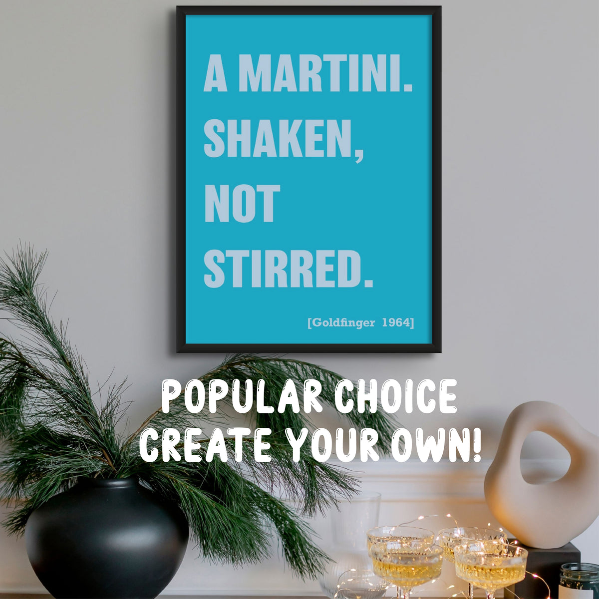 Personalised Quote Art | Block Type | Lemon - Framed