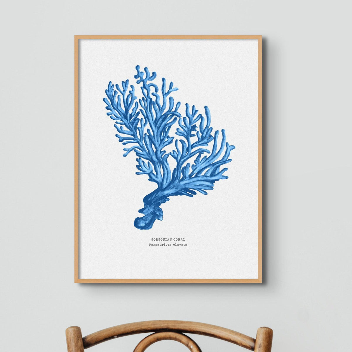 Coral Print | Marine Blue Coral Paintng No 5 - Framed