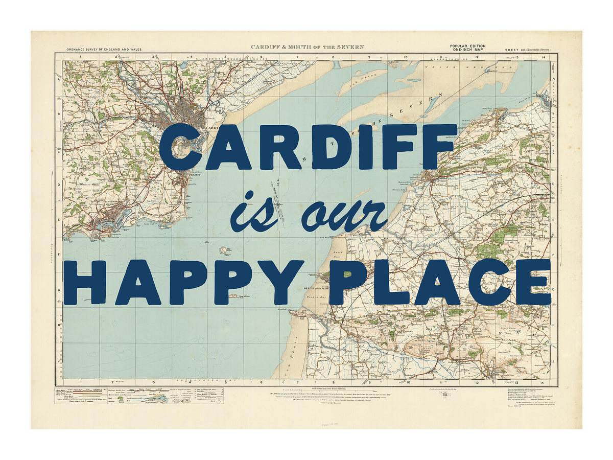 Personalised Quote on Map Print | Personalised Vintage Map Picture - Unframed