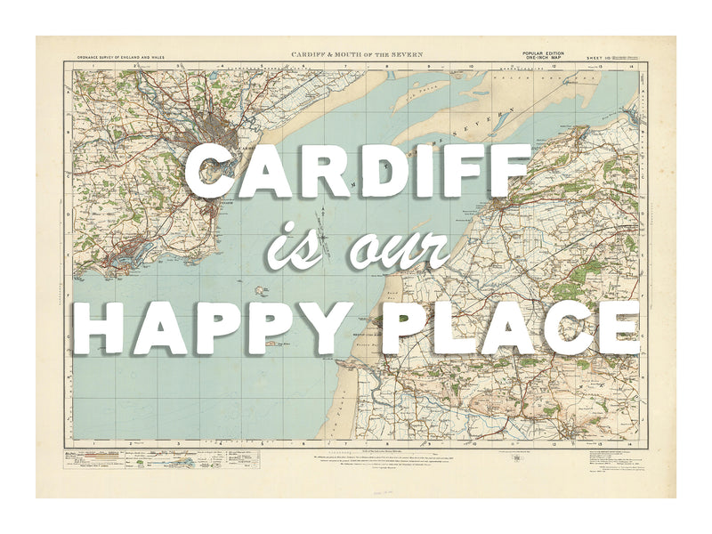 Personalised Quote on Map Print | Personalised Vintage Map Picture - Unframed