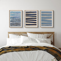 Wave Set Print No 2 | Coastal Line Art - Framed