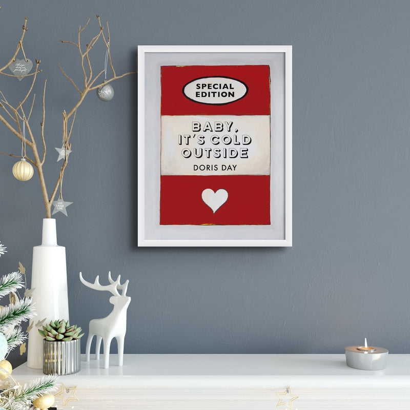 Cold Outside (Red) Christmas & Holiday Print - Unframed