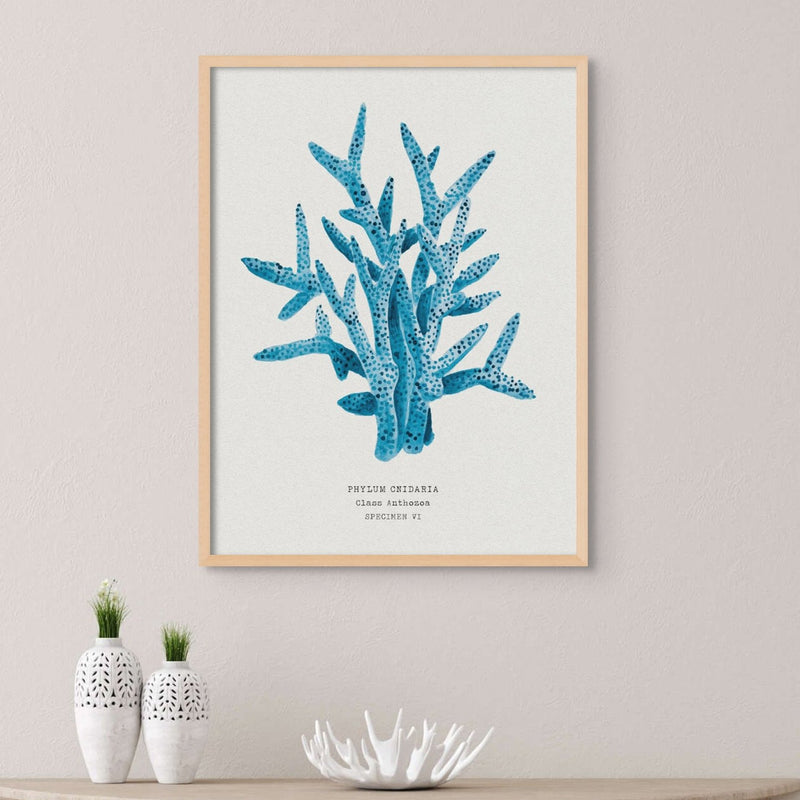 coral art print - original coral painting from beach house art. blue coral wall art