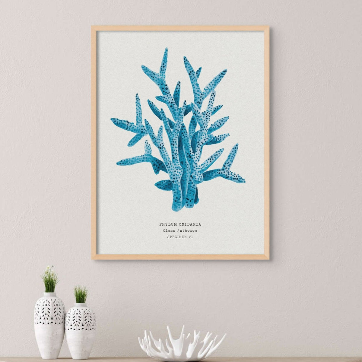 coral art print - original coral painting from beach house art. blue coral wall art