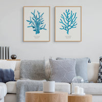 coral art print - original coral painting from beach house art. blue coral wall art