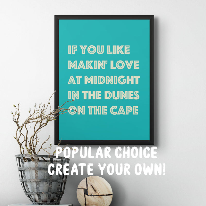 Personalised Quote Art | Cruise Type | Black & White - Unframed