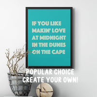 Personalised Quote Art | Cruise Type | Marine Blue - Unframed