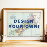 Personalised Quote on Map Print | Personalised Vintage Map Picture - Unframed