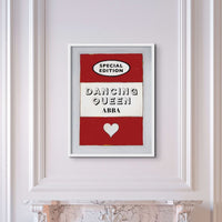 Dancing Queen Quote on  Vintage Style Book Cover Print  - Framed