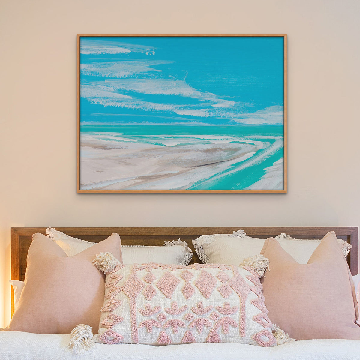 Where Estuary Meets Sea Painting | Beach Painting Wall Art - Framed Wall Art