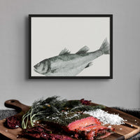 Ink Wash Fish Art Print | Landscape Format - Unframed