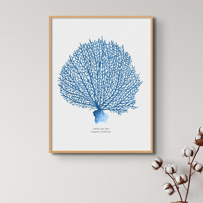 Coral Print | Blue Coral Painting - Framed Coral Print