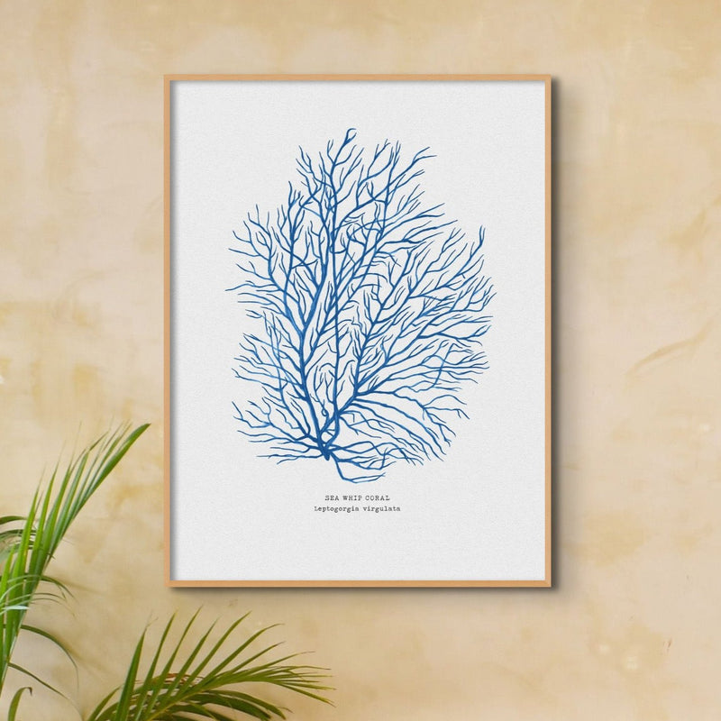 Coral Print | Marine Blue Coral Painting No 3 - Framed