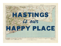 Personalised Quote on Map Print | Personalised Vintage Map Picture - Unframed