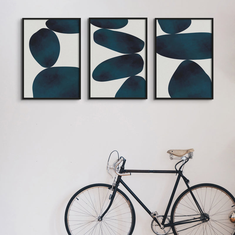 Abstract Blue Art Print | Abstract Solid Shape Art - Abstract Unframed Wall Art