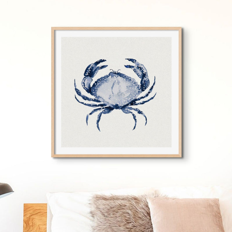 Crab Painting | Indigo Dot Watercolour Crab Print | Crab Art - Unframed Wall Art