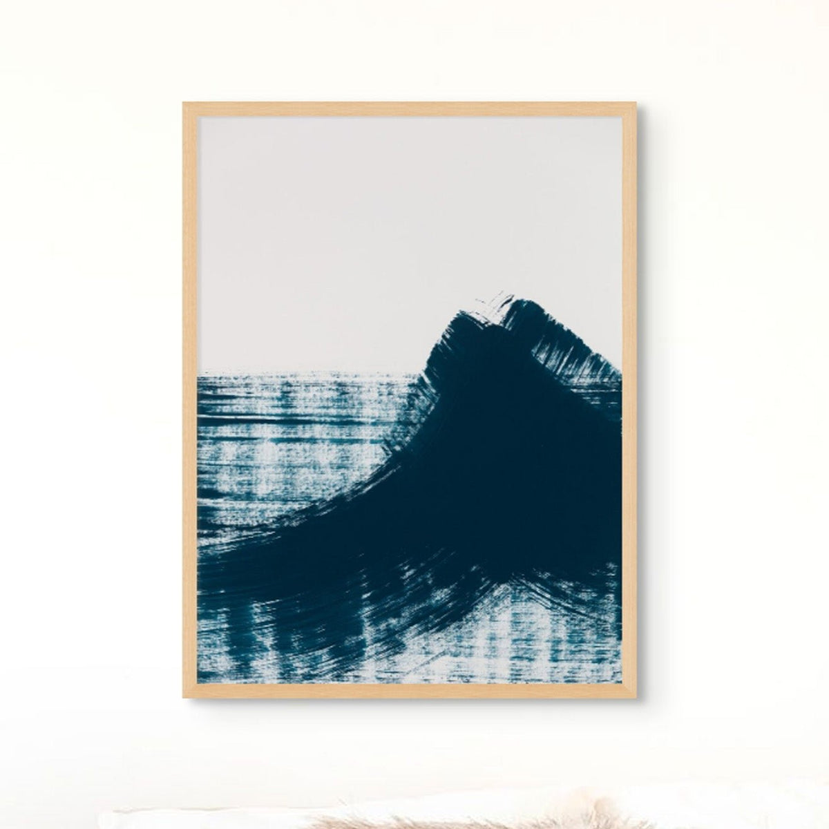 Abstract Ink Wave Art No 4 - Framed