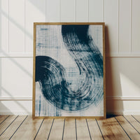 Abstract Ink Wave Print Art No 3 - Unframed