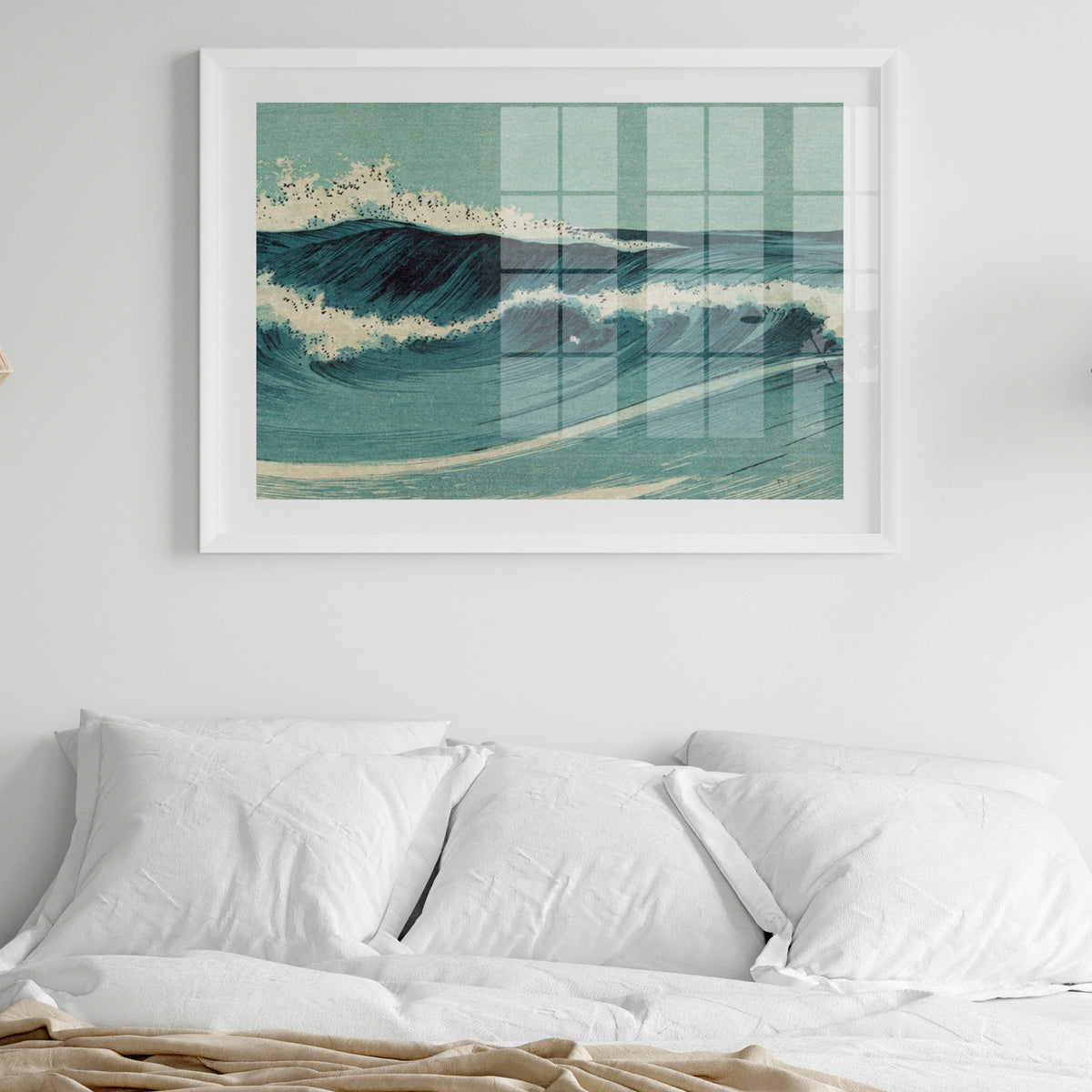 Japanese Woodblock Wave No 1: Vintage Japanese Wave Print - Unframed