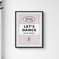 Let's Dance Lyric on  Vintage Style Book Cover Print  - Unframed