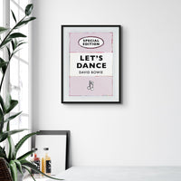 Let's Dance (Pink) Lyric Book Cover Print - Framed